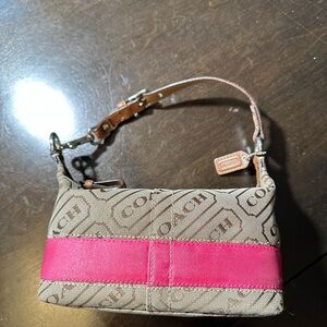 Coach Tan and Pink Shoulder Bag
